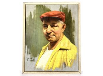 Emiddio DeCusati - Listed Artist - Portrait Of Louis Agostini - Original Acrylic On Canvas