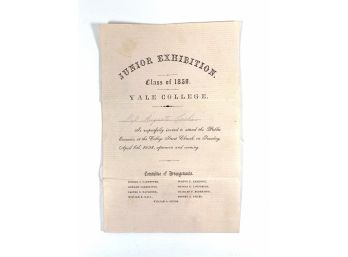 Antique - 1865 Yale College - Junior Exhibition Program