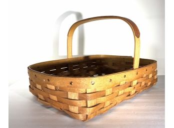 Adirondack Style Basket - Leather Topped Pivoting Handle