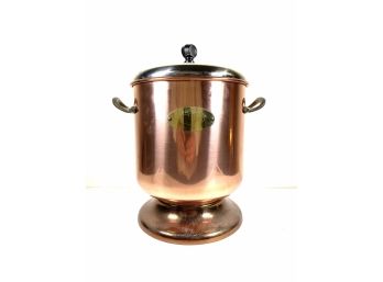 Vintage - De La Cuisine - Copper And Brass Lidded Ice Bucket