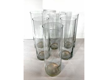 Cylindrical Glass Vases (5) & (1)