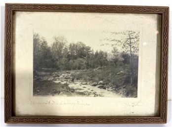 Antique - Aquatint Etching - Vermont In The Springtime - Signed Patch