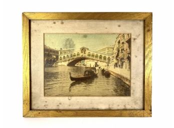 Antique - Photogravure-  Of Venice - Framed & Matted