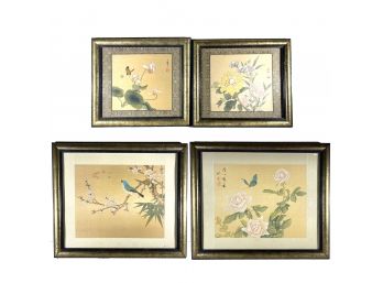 Vintage - Group Of 4 - Japanese Silk Prints