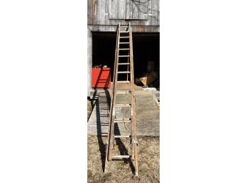 Vintage - 14ft Wooden Extension Ladder