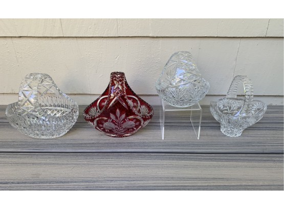 Four Cut Crystal Basket Collection