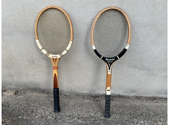 Pair Of Vintage Tennis Rackets From Dunlap Maxply & MacGregor
