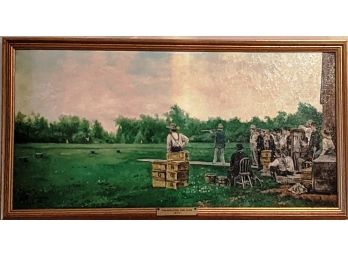 Philadelphia Gun Club Painting - 1877 - Oil On Canvas Framed With Bronze Name Plate