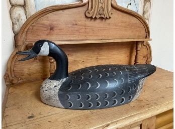 Hand Carved And Polychromed Sculpture Of  Canada Goose Decoy