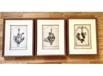 Set Of 3 French Pheasant Prints By E. Travies