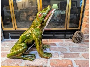 Fantastic Whimsical Frog Sculpture  (Amazing It Was Made In 1920) Bigger Than Life!! In Superb Condition!