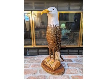 Ernest Steak  A Majestic  Bald Eagle Carved And Painted 1974