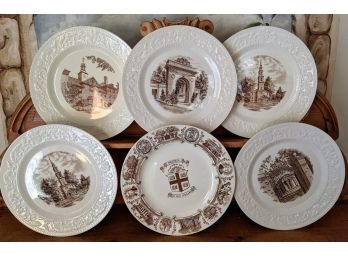 Brown University Wedgewood Plates - Set Of Six First Edition In Celebration Of The University's Bicentennial