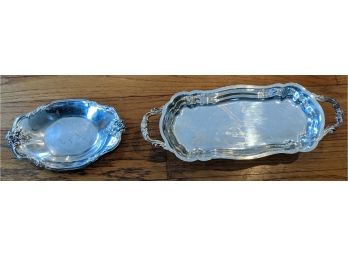 Two Very Fine Antique Silver Plate Serving Trays From FB Rogers And International Silvers