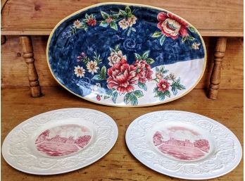 Lee Family Home Plate And Floral Serving Platter