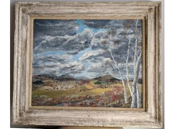 H.A. Gray Original Acrylic Of Scenic Countryside And Clouds Signed