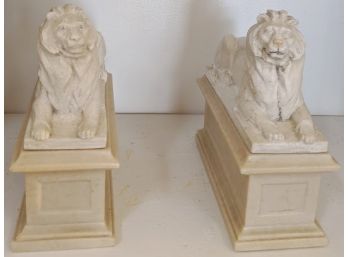 2 Marble Lion Bookends