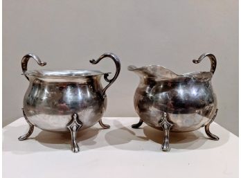 Very Elegant Sterling Silver Sugar And Creamer