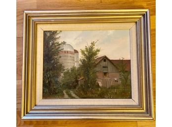 Old Barn And Silos  Oil Painting By J. Winslow