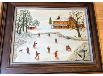 Oil Painting By Neusch 'Fun On The Ice'