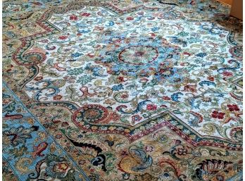 Persian Style Rug With Beautifully Rich Colored Hues Of Blues And Red