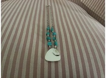 Striking Sterling Silver And Turquoise Necklace With Contemporary Flair