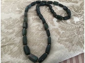 Green Polished Stone Necklace