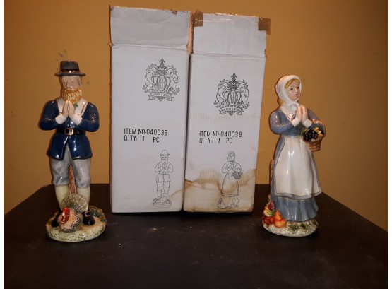 Kaldun & Bogle Thanksgiving Ceramic Pilgrim Figurines