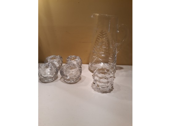 Crystal -  Candle Holders & Pitcher