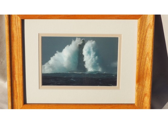 2 Framed Photographs Of The Raging Sea