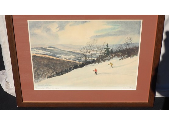 Churchill Ettinger Signed Watercolor Print Stratton Mt.