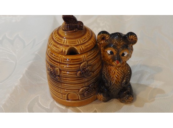 Vintage Bear Ceramic Honeypot From Japan