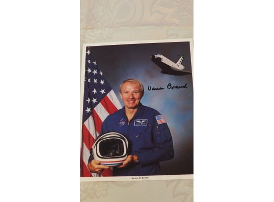 Signed Vance Brand Astronaut Photograph And Crew Photo