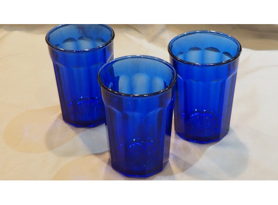Cobalt Blue Water Glasses From France 500ml & 750ml