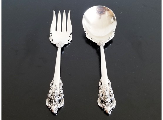 Vintage Wallace Sterling Silver Serving Fork And Spoon