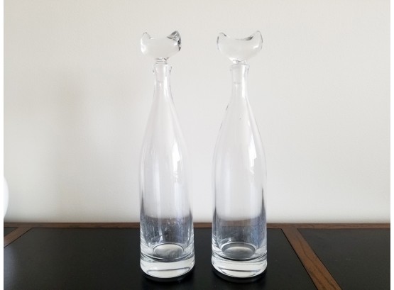 Twin Orrefors Crystal Decanters