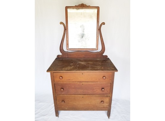 Antique Oak Dresser W/ Mirror