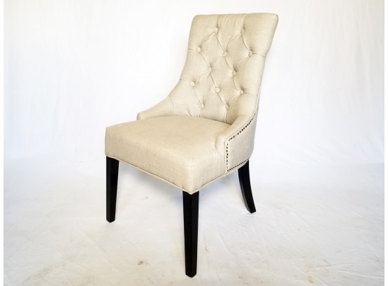 Designer Linen Accent Chair With Nailhead Trim