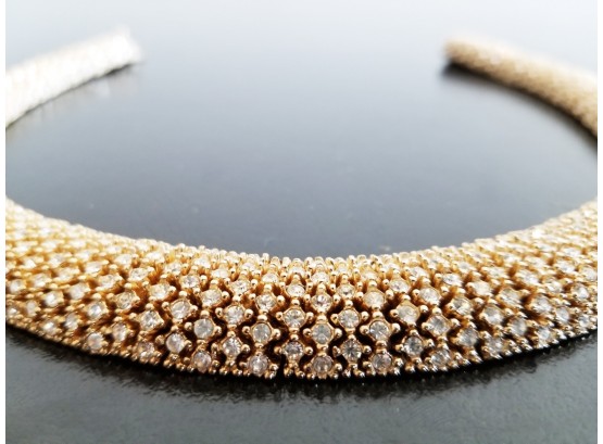 Vintage Ciner Costume Jewelry Gold And Stone Choker