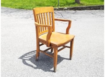 Antique Oak Jurors Chair