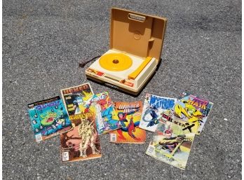 Vintage Comics And Fisher Price Record Player
