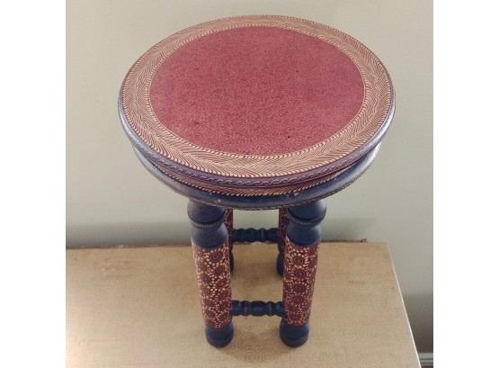 Small Moroccan Style Painted Stool