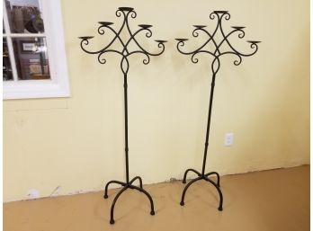 Metal Floor Candle 5 Holders Stands Nice One 59” Hight