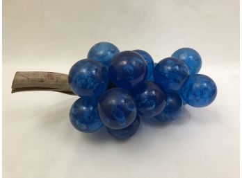 Vintage Blue Acrylic & Driftwood Grape Cluster