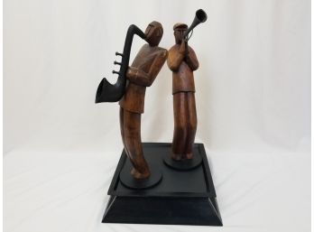 Wooden Musician Sculpture