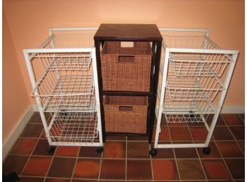 Wire Basket Drawers Carts And Wine Shelf Cart