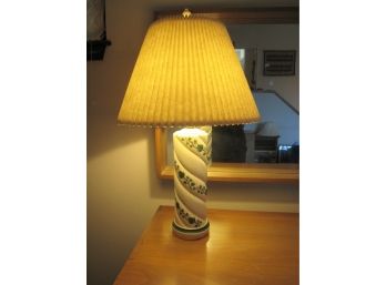Porcelain Table Lamp With Vine Motif