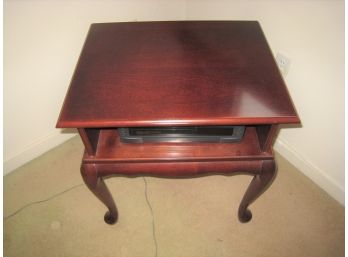 Queen Anne Style Bombay Side Table With Shelf