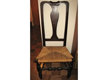 Queen Anne Style Rush Seat Wood Chair