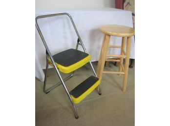 Cosco Step Stool And Wood Stool